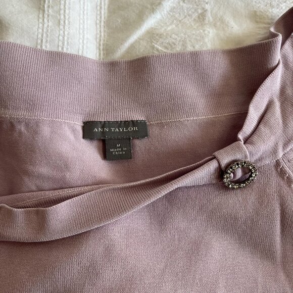 Ann Taylor lilac knit top 3/4 sleeve size M - Picture 3 of 6